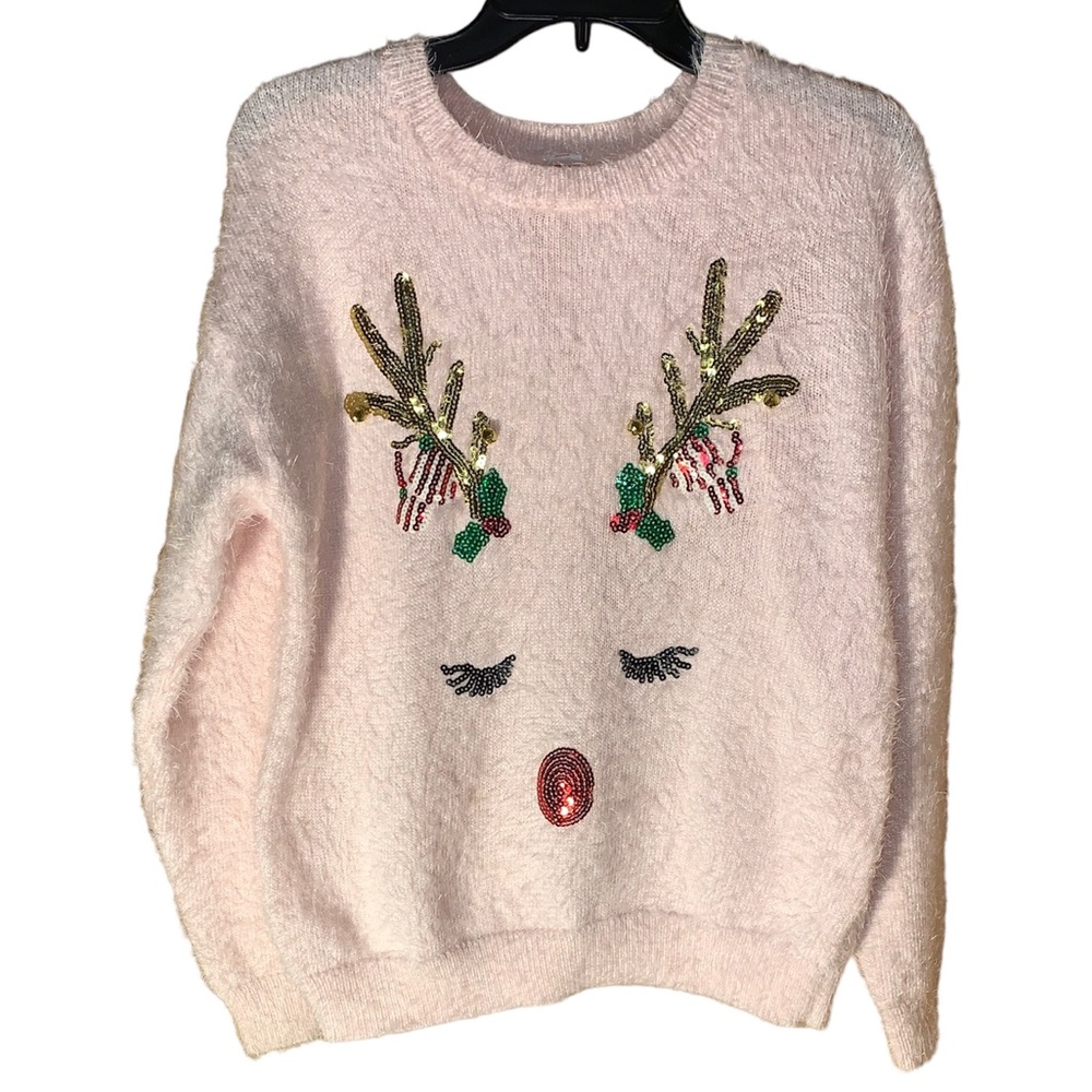 *REPOSH!* Holiday Time Sweater Pink Size Large